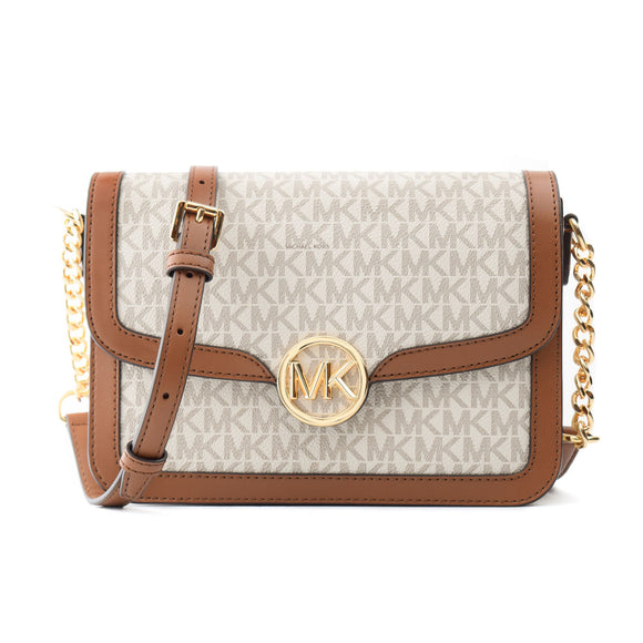 Shoulder Bag Michael Kors Leida Beige 34 x 27 x 9 cm-0