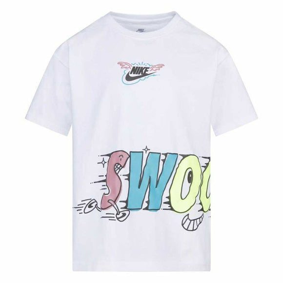 Child's Short Sleeve T-Shirt Nike KT-S/S Knit White-0