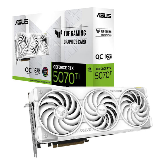 Graphics CardASUSNVIDIA GeForce RTX 5070 Ti16 GBGDDR7PCIE 5.0 16xTriple slot FansinkRTX5070TI-O16G-WHITE-GAM-0