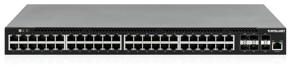 Intellinet 54-P PoE+ Managed Switch 6 x 10GbE 850W Power Budget Layer 3 Routing-0