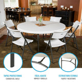 Side table Lifetime Cream 152 x 74 x 152 cm Steel Plastic-4