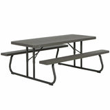 Picnic table Lifetime Wood Brown Foldable Steel Plastic 183 x 145 x 74 cm-0