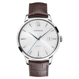 Montblanc Watch Gent 41mm Stainless Steel Alligator Leather 111580 Quartz 3 ATM