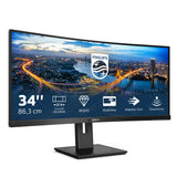 Philips Monitor 34-Inch UWQHD 345B1C/00 Curved 100 Hz with USB Hub VESA Height-Adjustable