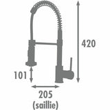 Kitchen Tap Rousseau OPUS Grey Chrome-1