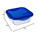 Set of lunch boxes Pyrex Cook & Go Blue Transparent-2