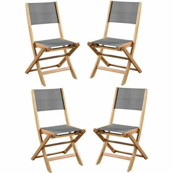 Garden chair Acacia Grey 50 x 57 x 90 cm (4 Pieces)-0