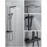 Shower Column Oceanic Matte back Stainless steel ABS 40 x 40 cm-3