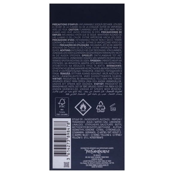 Men's Perfume YSL Y Pour Homme Eau de Parfum Intense EDP 100 ml-0