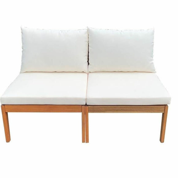 Garden sofa Alma White Brown Acacia 124 x 70 x 77,5 cm-0