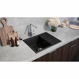 Sink with One Basin and Drainer Stradour 1C XS Black-1