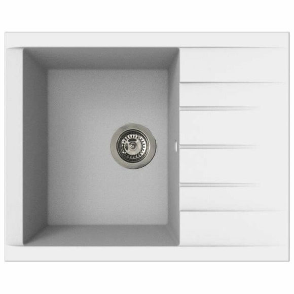 Sink with One Basin and Drainer Stradour 1C XS White-0