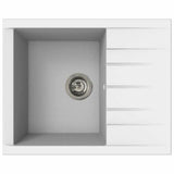 Sink with One Basin and Drainer Stradour 1C XS White-0
