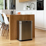 Waste bin Kitchen Move Grey Metal Stainless steel 60 L-5