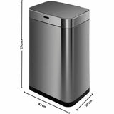 Waste bin Kitchen Move Grey Metal Stainless steel 60 L-1