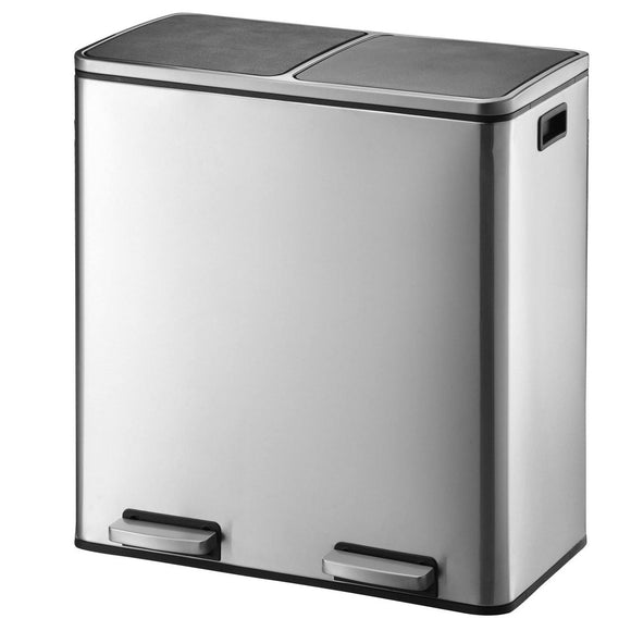 Recycling Waste Bin Kitchen Move Stainless steel (30 L x 2)-0