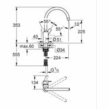 Kitchen Tap Grohe Get - 31494001 C-shaped Metal-1