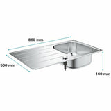 Sink with One Basin Grohe 31552SD1 Grey-2