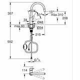 Mixer Tap Grohe Brass C-shaped-1