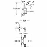 Shower Column Grohe Precision Feel Plastic-3