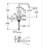 Mixer Tap Grohe GROHE Start Black Matte back Brass C-shaped-1