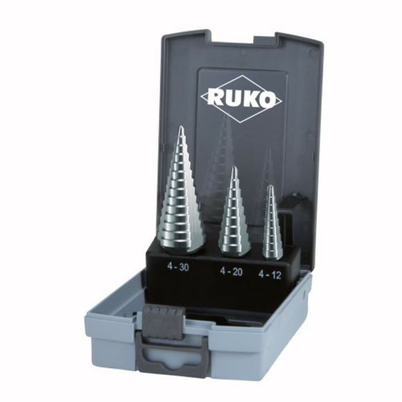 Spool set RUKO 101326RO Steel High speed steel (HSS) Step drill bit 3 Pieces-0