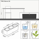 Self-watering flowerpot Lechuza White Quartz 100 x 32,5 x 34,5 cm Rectangular-3