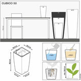 Planter Lechuza Plastic Rectangular 50 x 50 x 95 cm-1