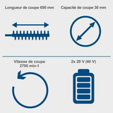 Hedge trimmer Scheppach BC-HT720-X-4