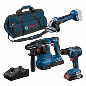 Drill and accessories set BOSCH GSR 18V-55 + GWS 18V-7 + GBH 18V-22-0