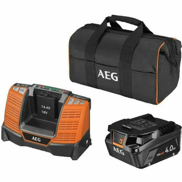 Charger and rechargeable battery set AEG Powertools Pro Lithium Setl1840shd 18 V 4 Ah-0