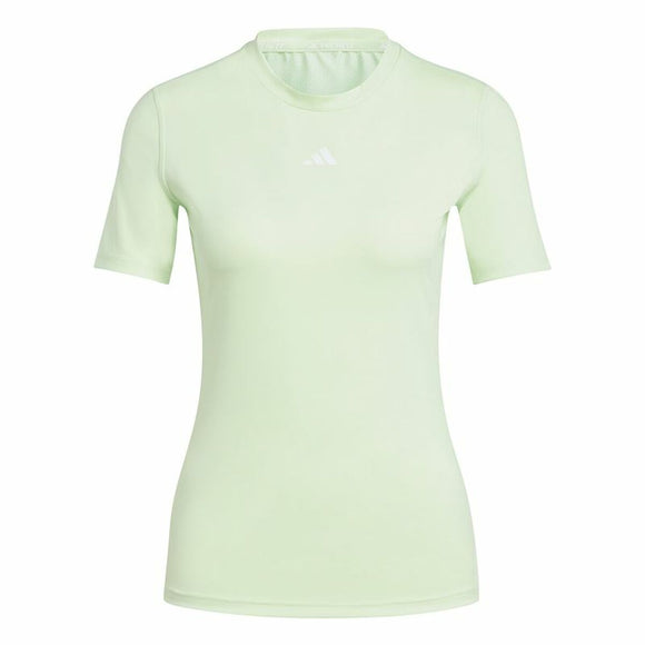 Women’s Short Sleeve T-Shirt Adidas Essentials Techfit Train Lime green Light Green-0