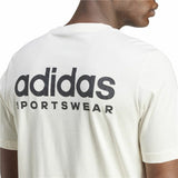 Men’s Short Sleeve T-Shirt Adidas Molded Linear White Natural-2