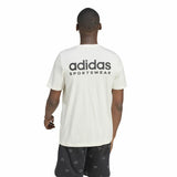 Men’s Short Sleeve T-Shirt Adidas Molded Linear White Natural-5
