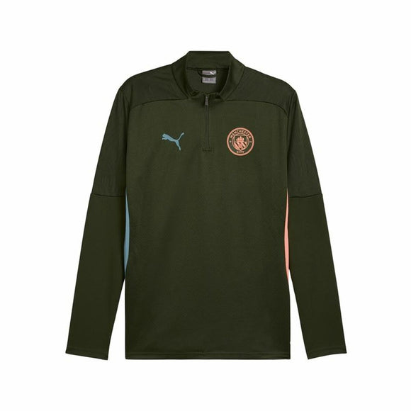 Training Sweatshirt for Adults Puma Manchester City 24/25 Training Olive-0