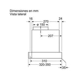 Conventional Hood Balay 237515 90 cm 620 m3h 255W Steel-3