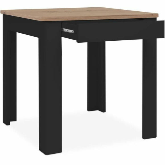 Dining Table Oslo Black 80 x 77 x 80 cm Oak-0