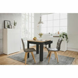 Dining Table Oslo Black 80 x 77 x 80 cm Oak-4