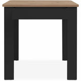 Dining Table Oslo Black 80 x 77 x 80 cm Oak-2
