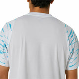 Short-sleeve Sports T-shirt Asics Game Ss Top White Light Blue Tennis-4