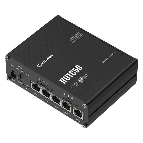 Teltonika Industrial 5G Router with Wi-Fi 6 | RUTC5020 | 802.11ax | 10/100/1000 Mbit/s | Ethernet LAN (RJ-45) ports 5 | Mesh Support No | MU-MiMO Yes | 5G-0
