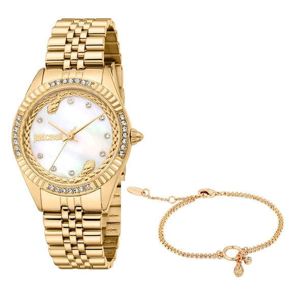 Ladies' Watch Just Cavalli ANIMALIER SPECIAL PACK + BRACELET Golden (Ø 30 mm)-0