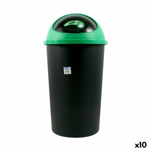 Rubbish Bin Tontarelli Big hoop Black Green 50 L 39 x 39 x 72 cm (10 Units)-0