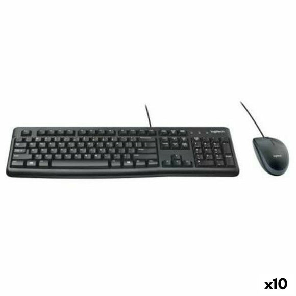 Keyboard and Mouse Logitech MK120 Black Spanish Qwerty (10 Units)-0