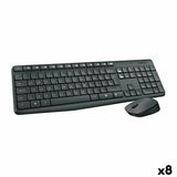 Keyboard and Mouse Logitech MK235 Black Spanish Qwerty (8 Units)-0