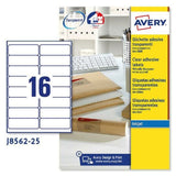 Printer Labels Avery J8562 25 Sheets 99,1 x 33,9 mm Transparent (5 Units)-1
