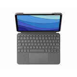 Bluetooth Keyboard with Support for Tablet Logitech Black Grey German QWERTZ-1