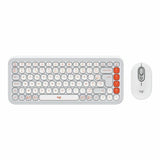 Keyboard and Mouse Logitech 920-013110 White French Azerty French-0
