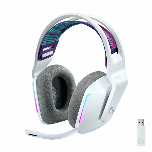 Headphones with Microphone Logitech G733 Wireless Headset White-0