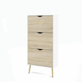 Shoe Rack White Wood Oak 70,2 x 23,9 x 138,9 cm-0
